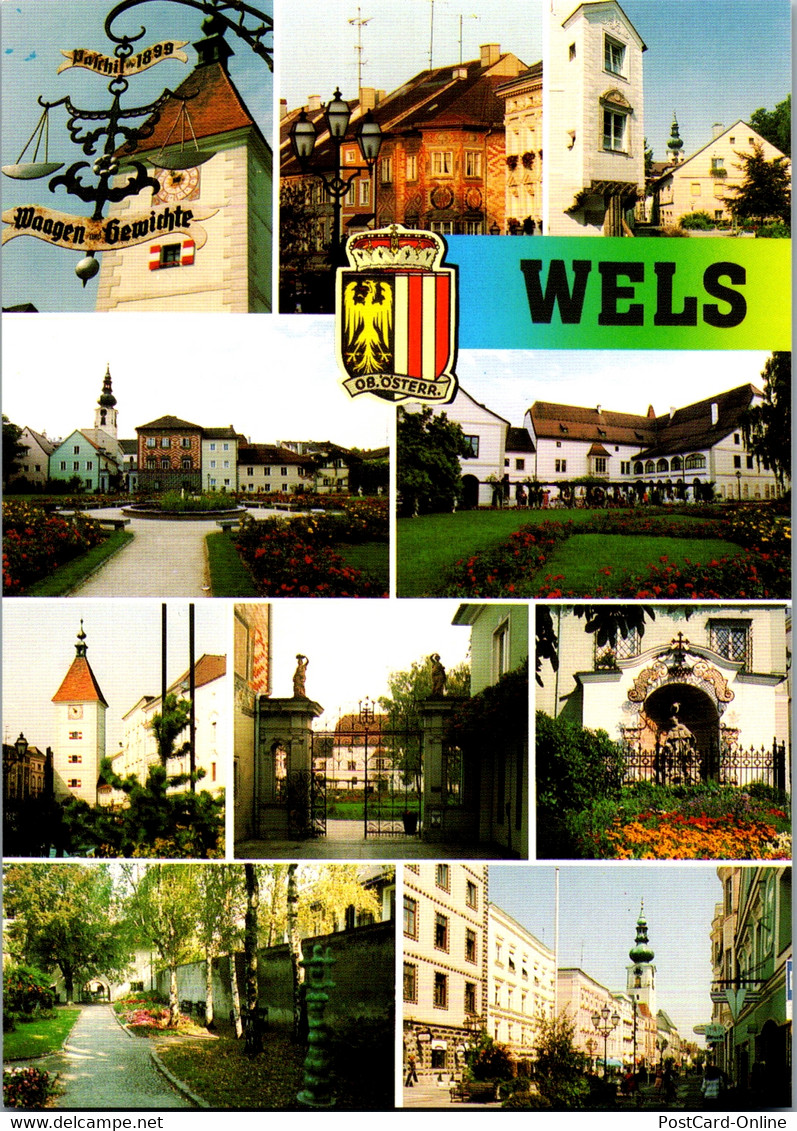 36882 - Oberösterreich - Wels , Stadtmotiv , Salome Alt , Got. Erker , Burggarten , Mehrbildkarte - Nicht Gelaufen - Wels