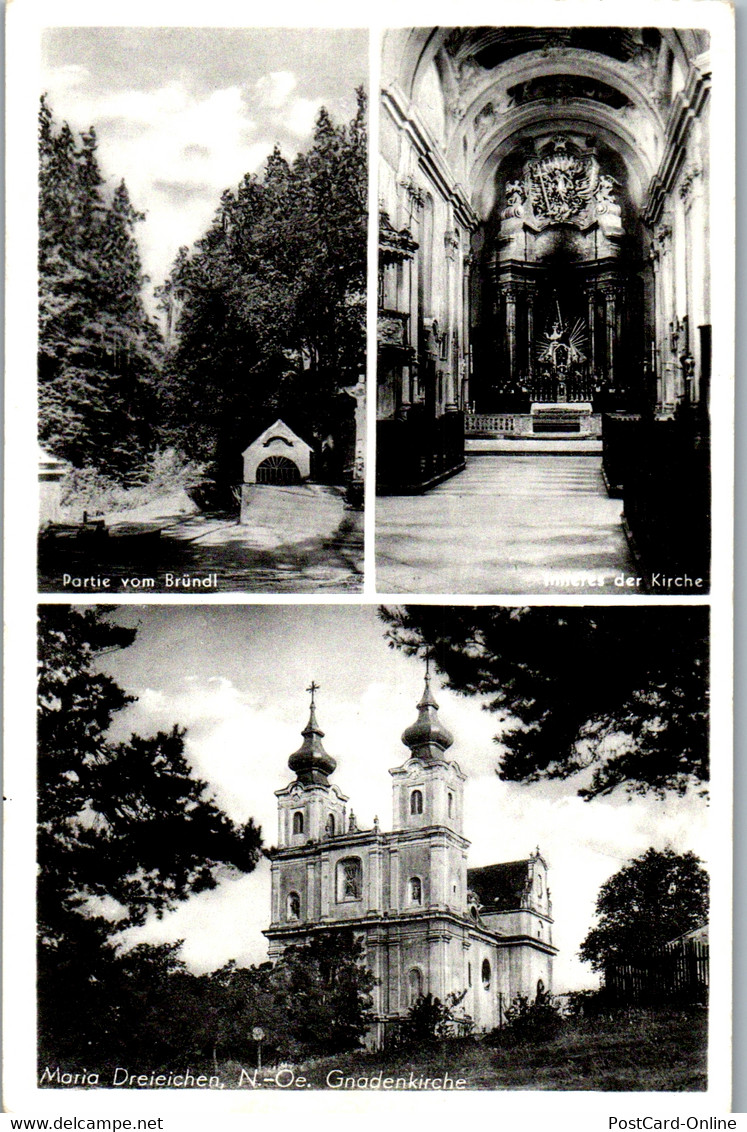 36897 - Niederösterreich - Maria Dreieichen , Gnadenkirche , Partie Vom Bründl , Inneres Der Kirche - Gelaufen - Rosenburg