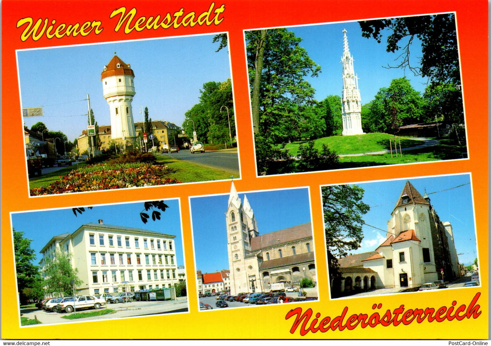 36935 - Niederösterreich - Wiener Neustadt , Wasserturm , Spinnerin Am Kreuz , Berufsschule , Dom , Kirche St. Jakob - N - Wiener Neustadt