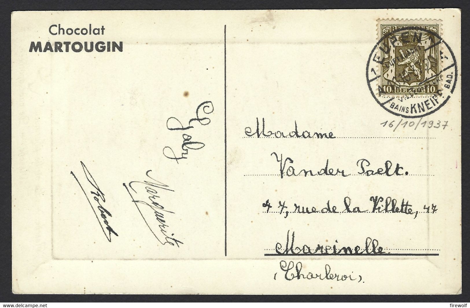 X07 - Assche - La Vieille Pharmacie / De Oude Apotheek - Chocolat Martougin - Gebruikt Eupen Luftkurort 1937 - Asse