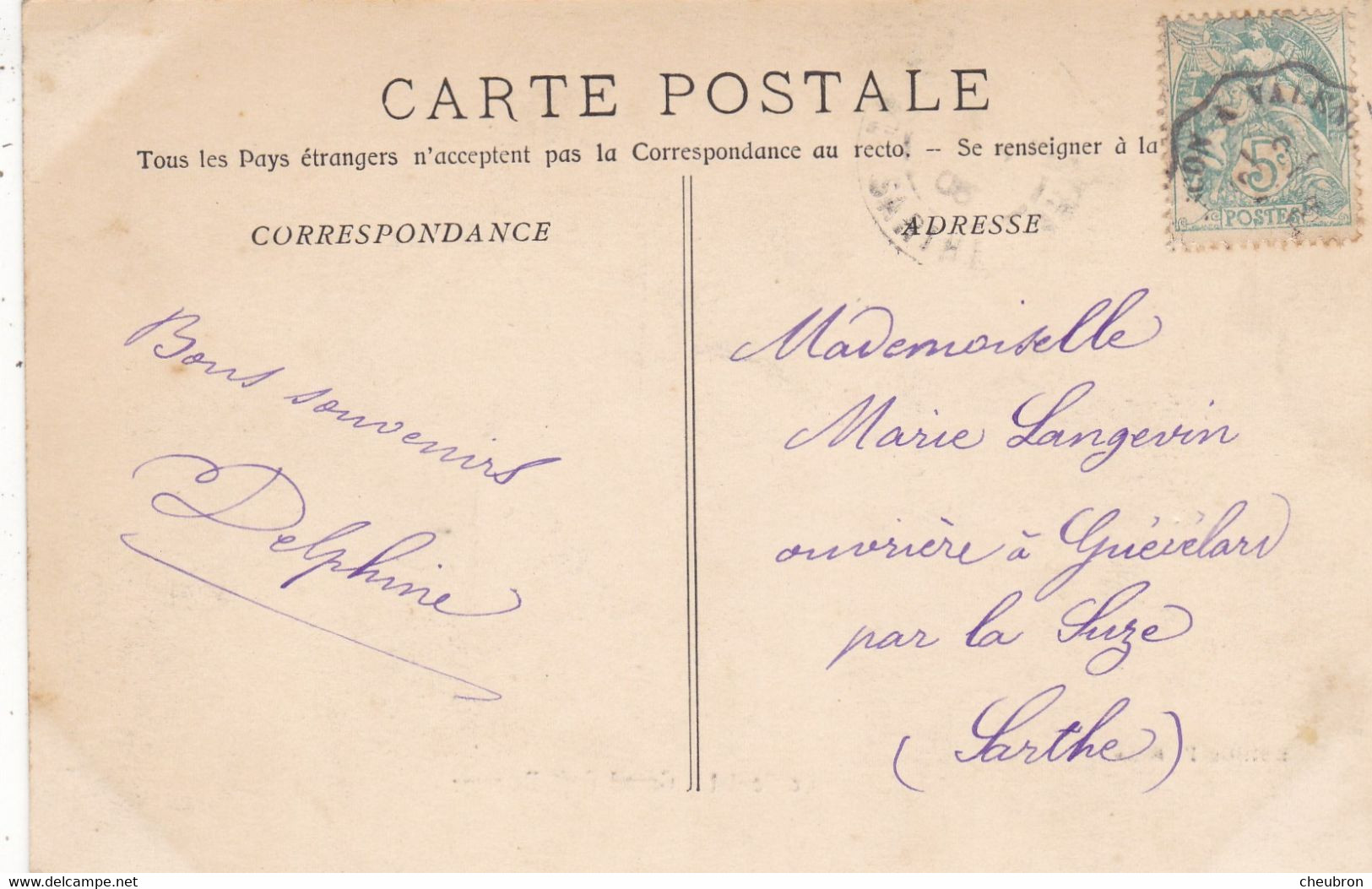 84. LE PONTET .  CPA.  GRAND CAFE DELORME. ANIMATION . ANNEE 1906 + TEXTE - Le Pontet