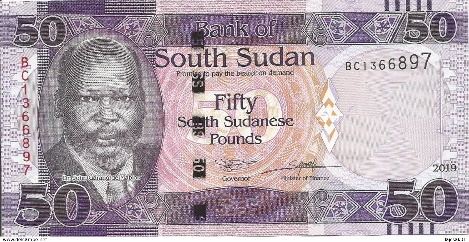 South Sudan 50 Pounds 2019. XF/AUNC - Sudan Del Sud