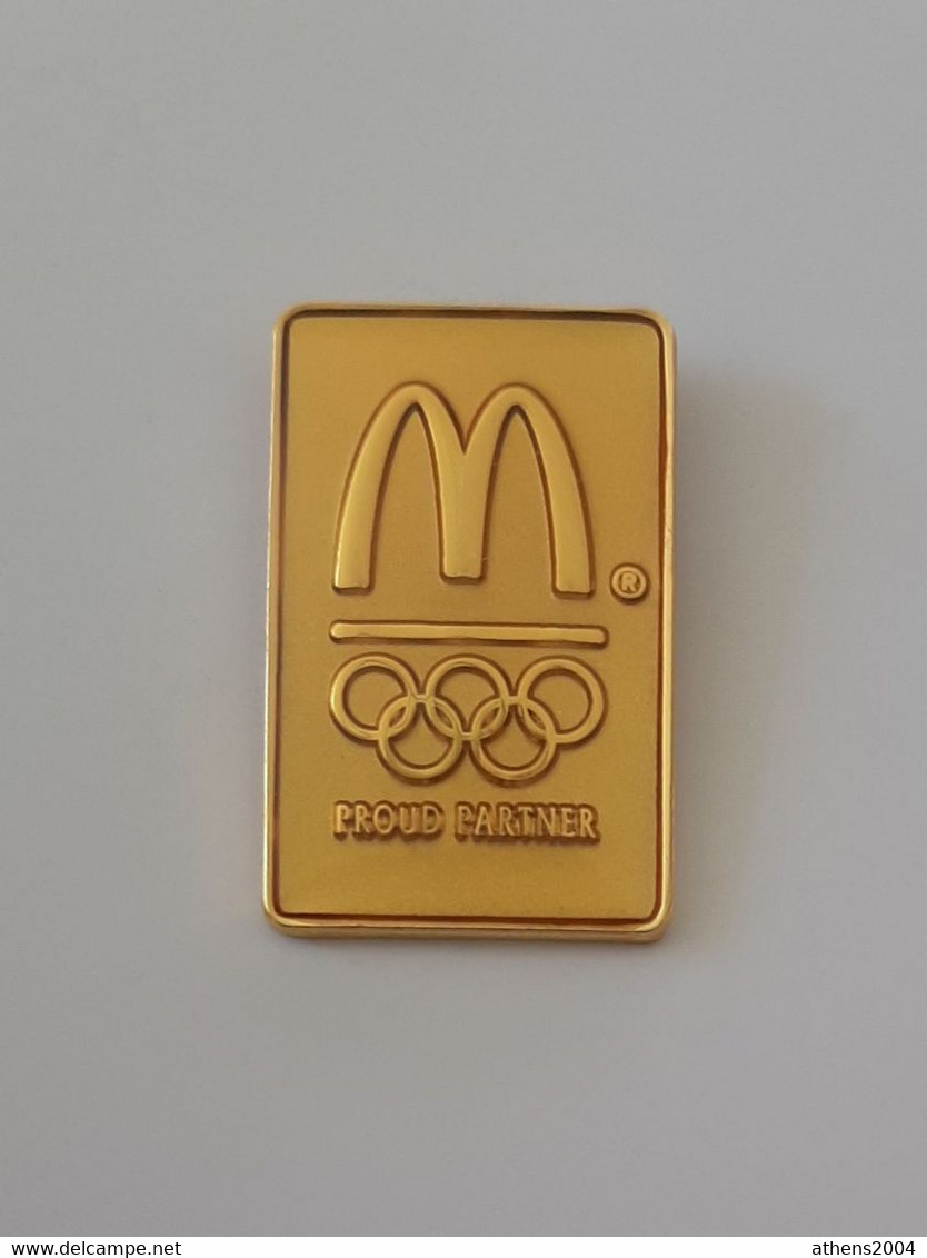 Athens 2004 Olympic Games, McDonalds Sponsor, Gold Logo Pin - Jeux Olympiques