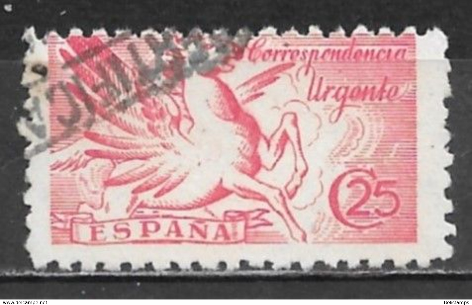 Spain 1942. Scott #E20 (U) Pegasus URGENTE  *Complete Issue* - Espresso