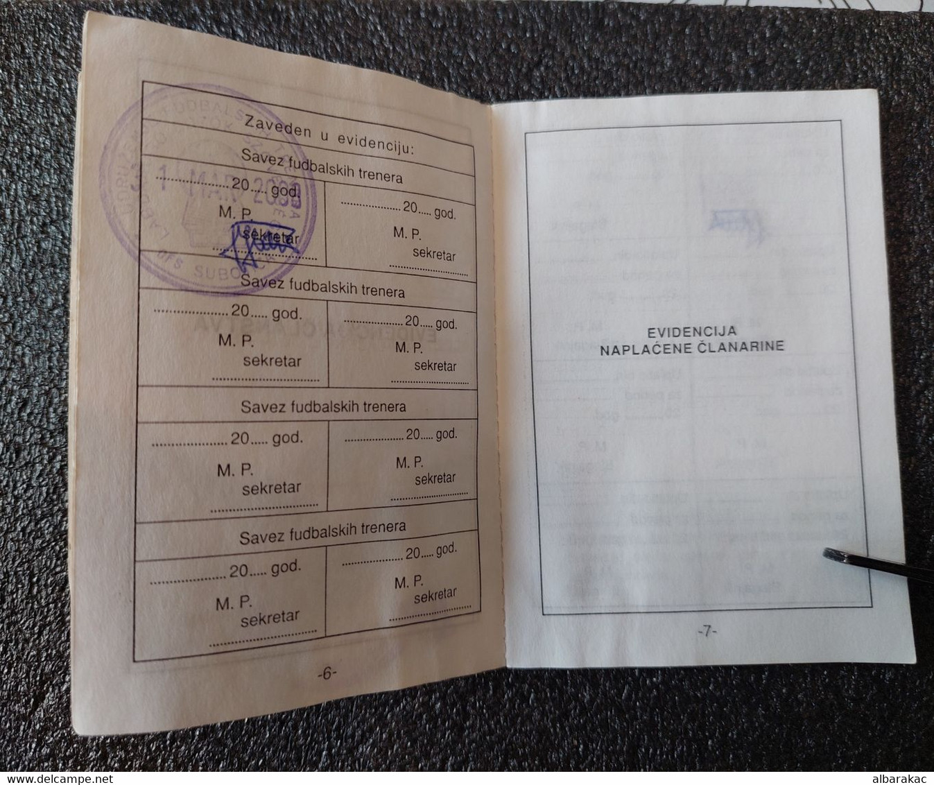 Football Soccer Union Yugoslavia FSY - Vojvodina , MEMBER CARD OF FOOTBALL COACHES - License A UEFA , With Photo - Bekleidung, Souvenirs Und Sonstige