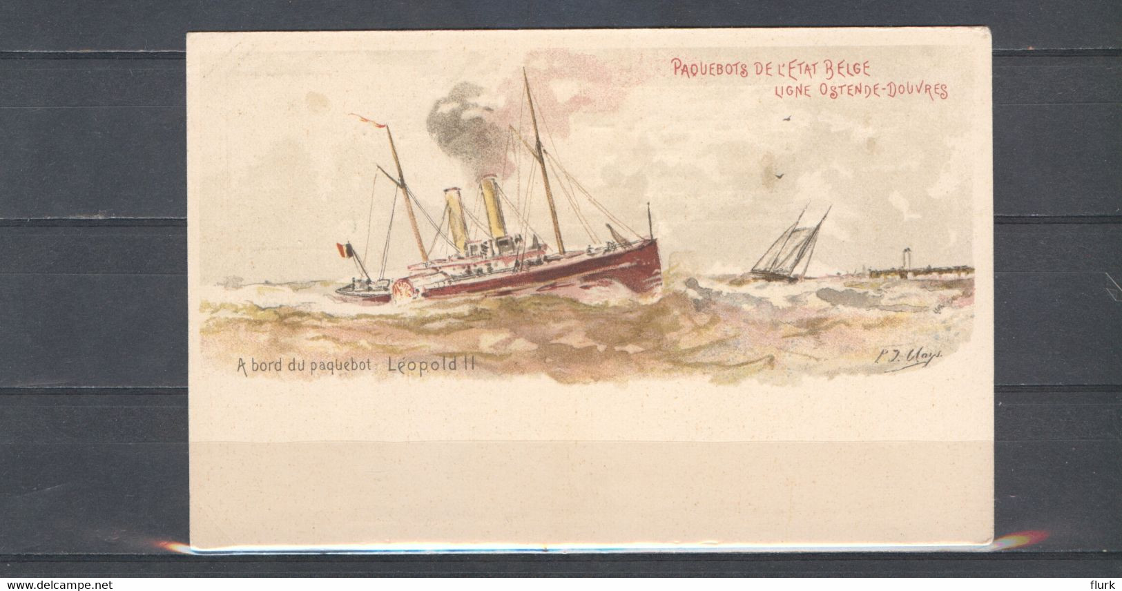 België Pakketbootkaart 2.2.V Léopold II XX Cote €6 Perfect (2 Scans) - Liner Cards