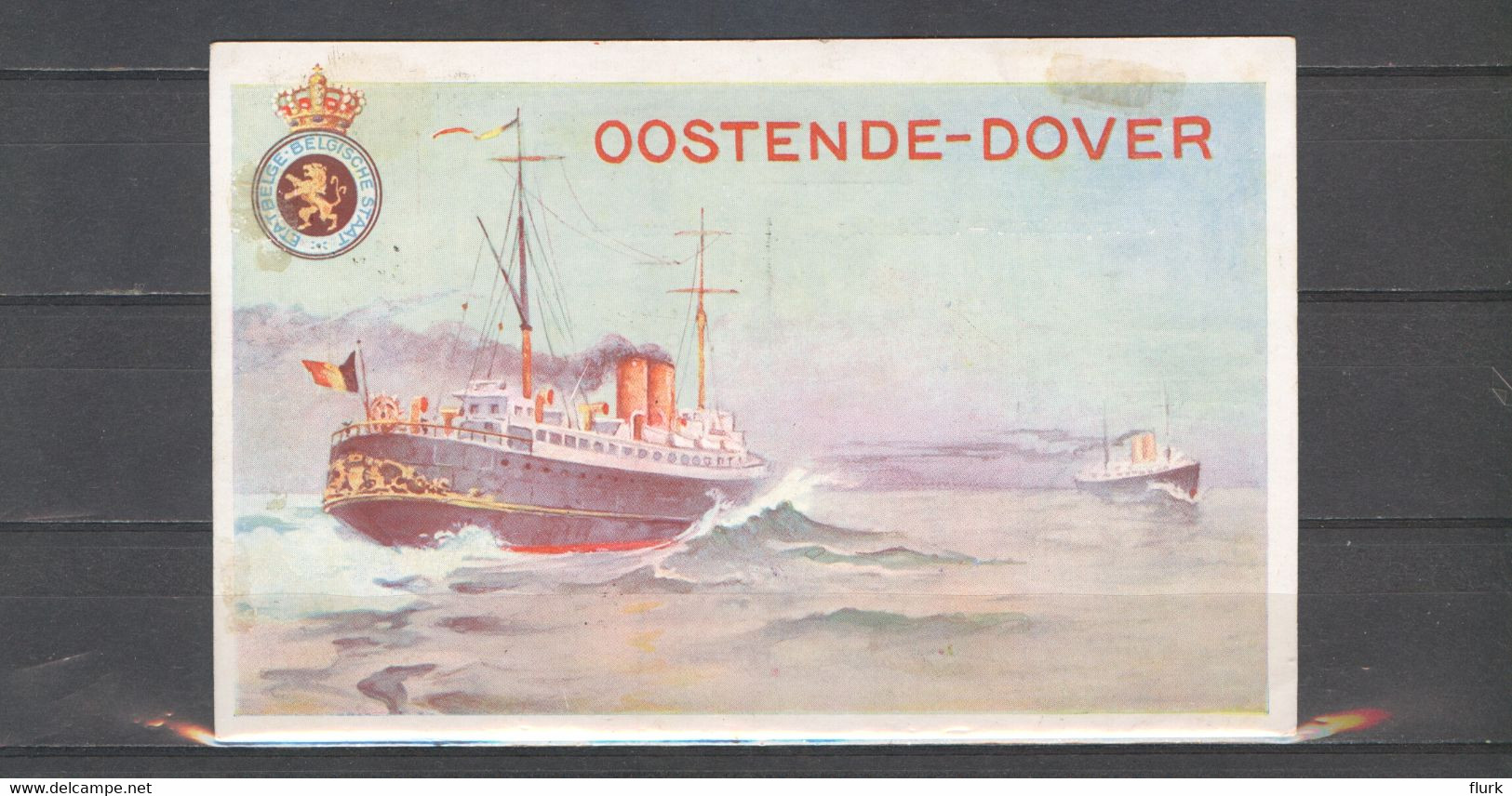 België Pakketbootkaart 19b XX Cote €4 Perfect (2 Scans) - Tarjetas Transatlánticos