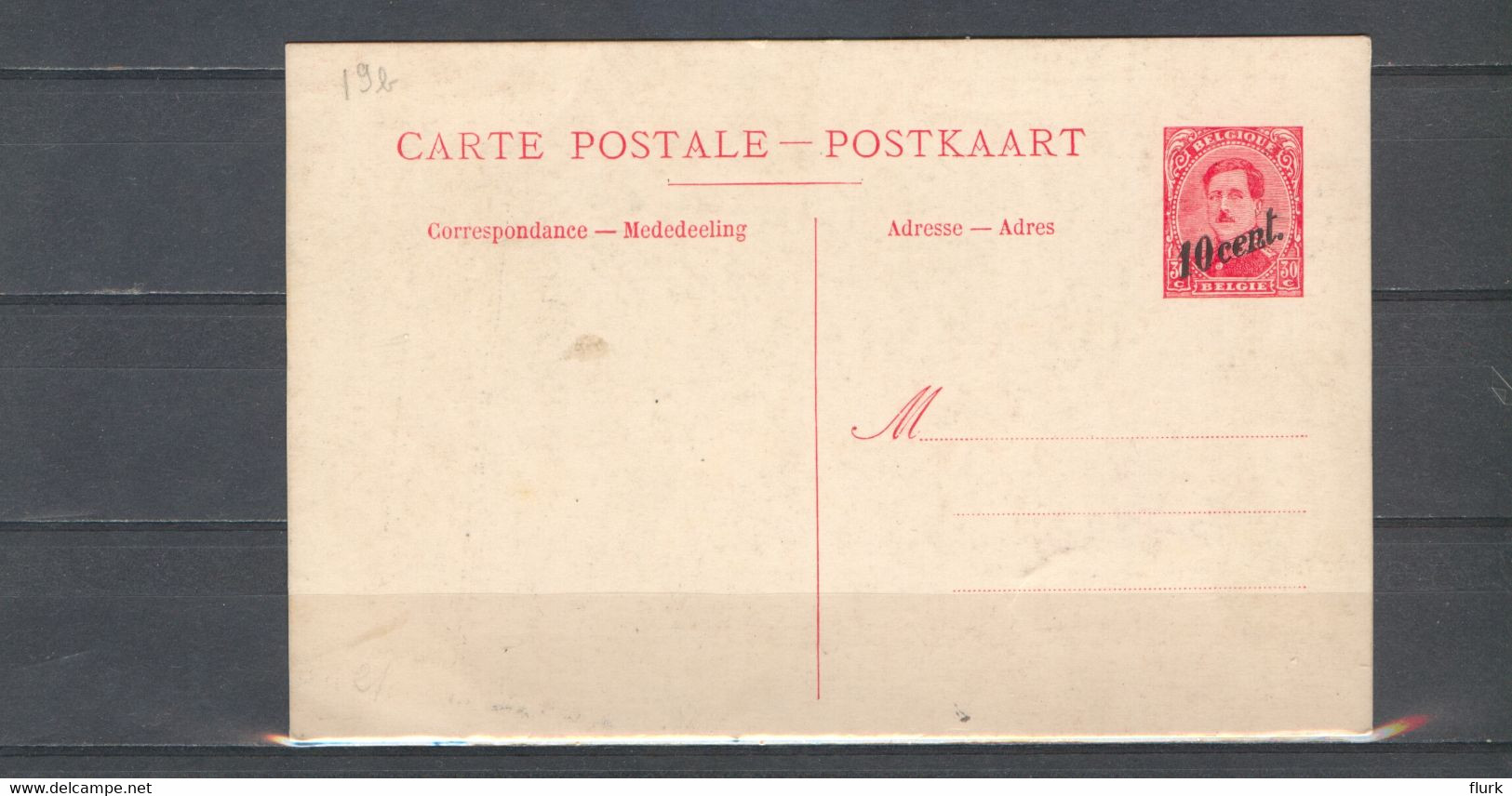 België Pakketbootkaart 19b XX Cote €4 Perfect (2 Scans) - Tarjetas Transatlánticos