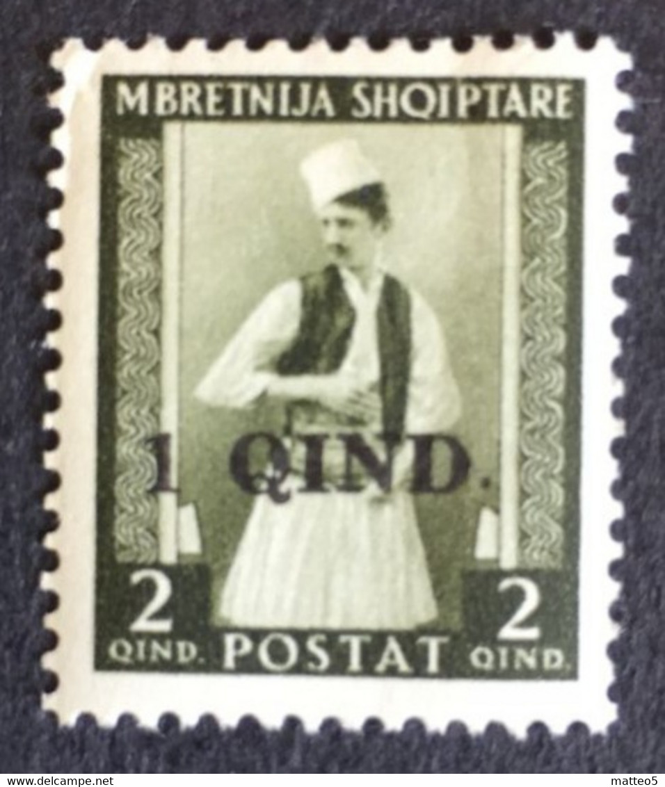 1942 - Albania - Native Costumes Surcharged In Black - 1q - New - - Albanien