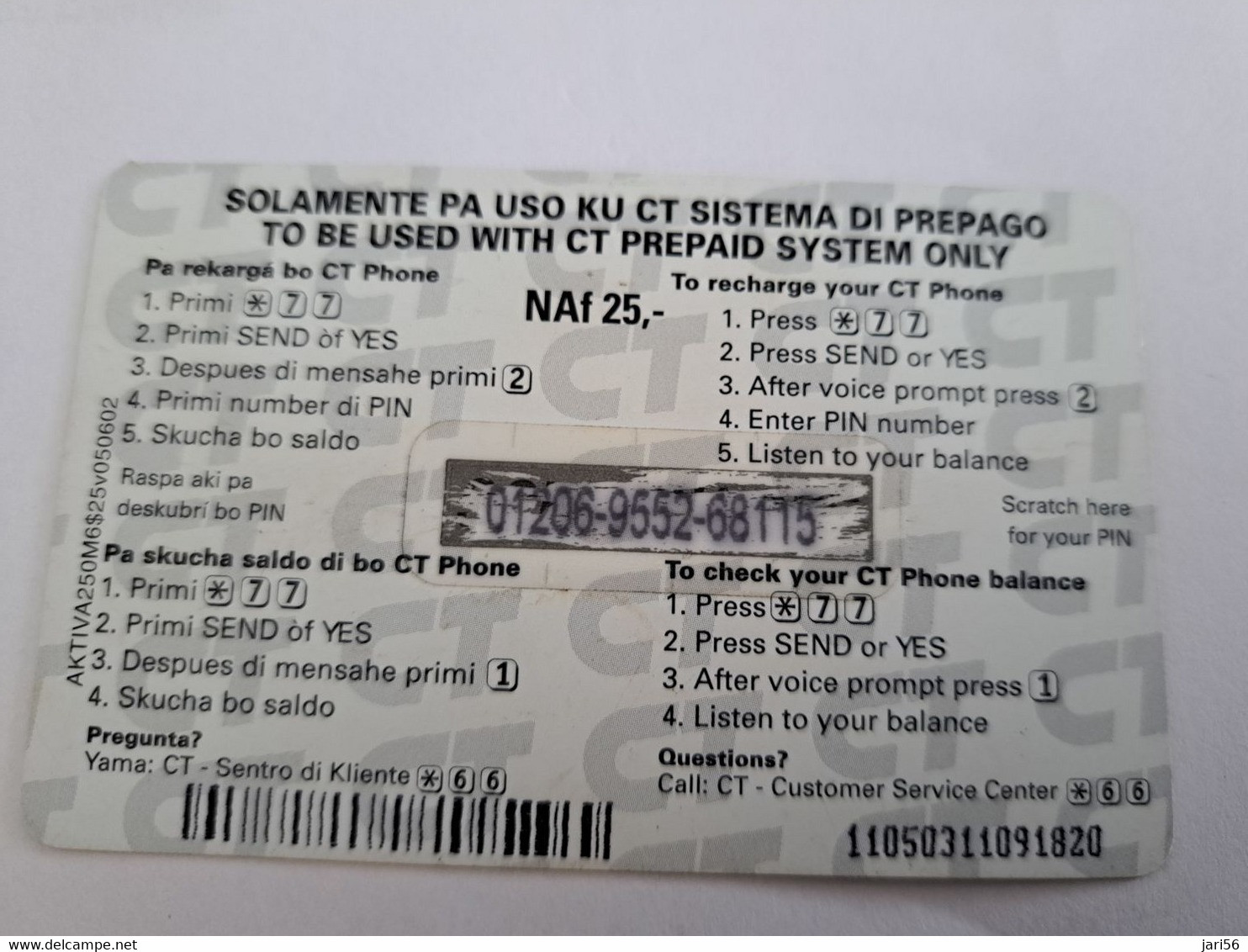 CURACAO NAF 10,- +  25,- CT TELECOM /  DUTCH/ ANTILLIAN MONEY BILJETS /    ** 10718** - Antillen (Niederländische)