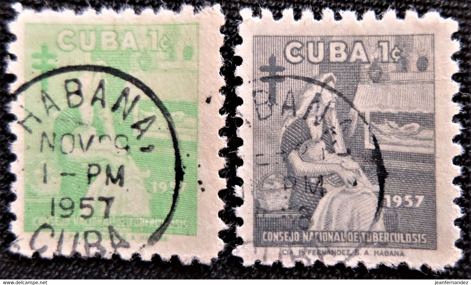 Timbre De Cuba 1957   Y&T N° 33 Et 35 - Charity Issues