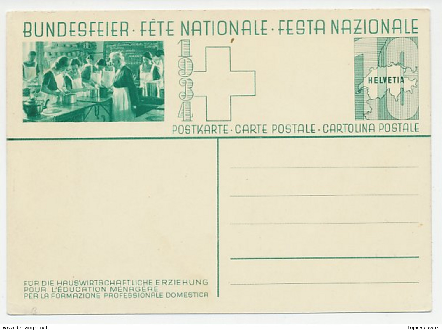 Postal Stationery Switzerland 1934 Apple - Obst & Früchte