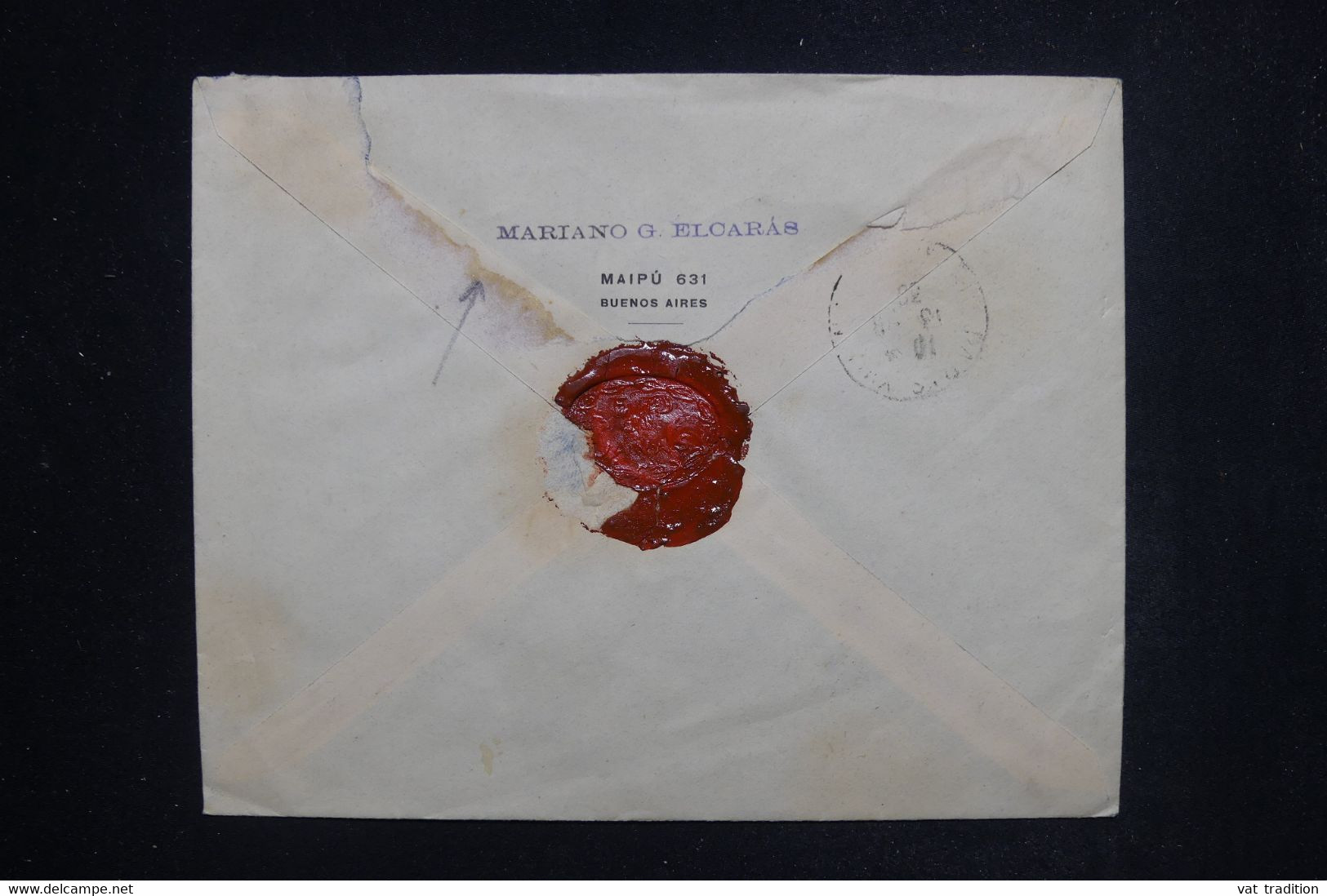 ARGENTINE - Enveloppe Cachetée En Recommandé De Buenos Aires Pour La France En 1938 Par Voie Maritime - L 129621 - Lettres & Documents
