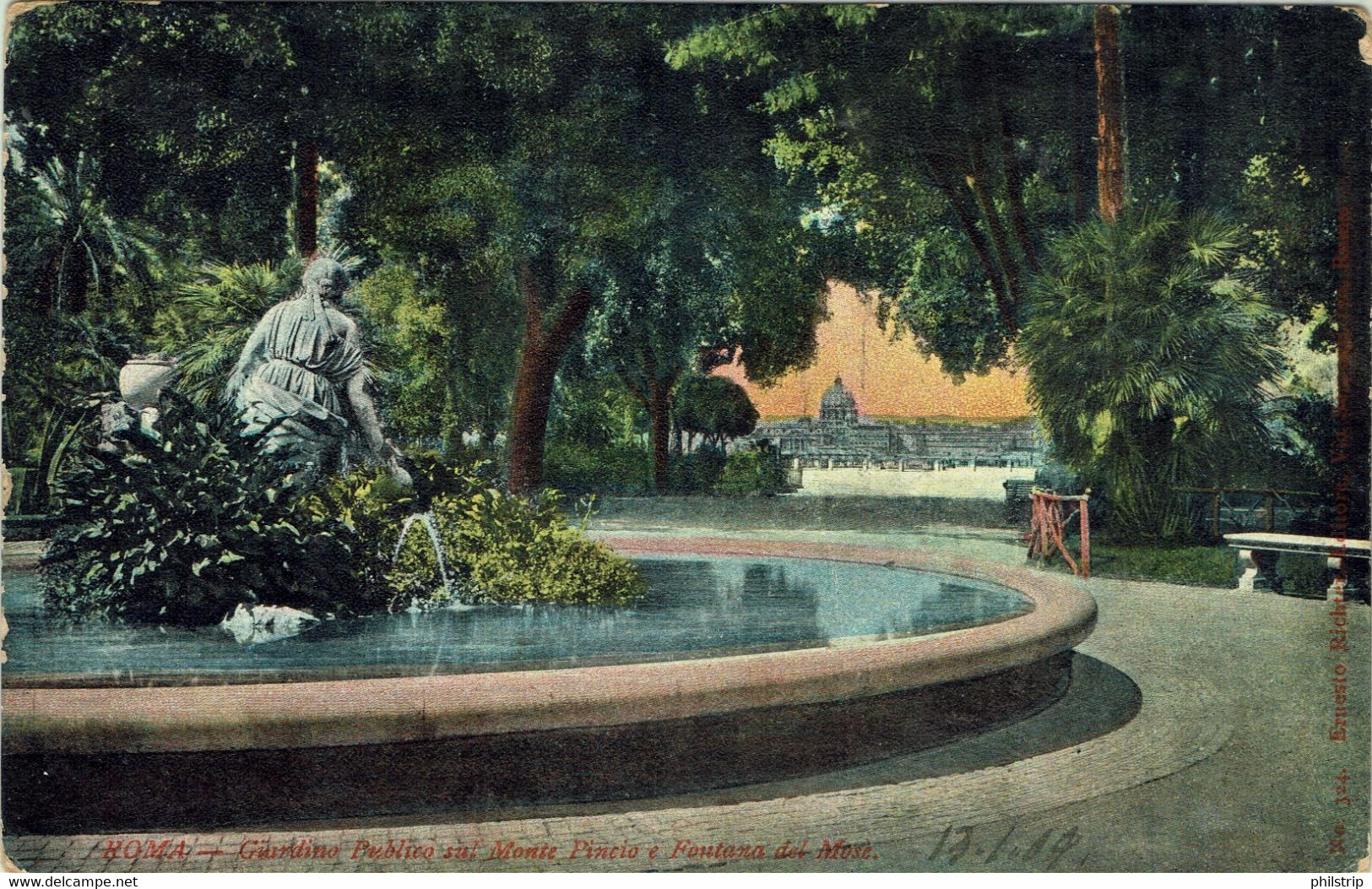 ROMA - Giardino Pubblico Sul Monte Pincio - VIAGGIATA  PER LA GERMANIA 1914 - Rif. 1696 PI - Parks & Gardens