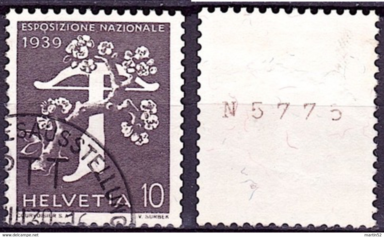 Schweiz Suisse 1939: ESPOSIZIONE Zu 237yR Mi 353y Rolle Rouleau Coil"+ N° N5775 Mit O ZÜRICH ?.VIII.39 (Zu CHF 45.00) - Coil Stamps