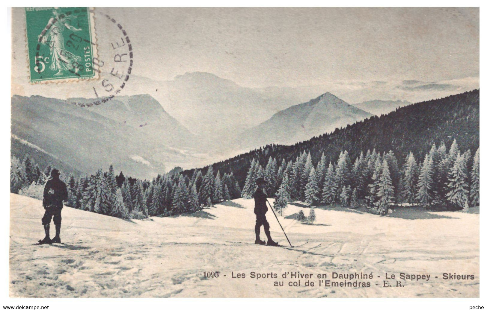 N°95643 -cpa Le Sappey -skieurs Au Col De L'Emeindras- - Sports D'hiver