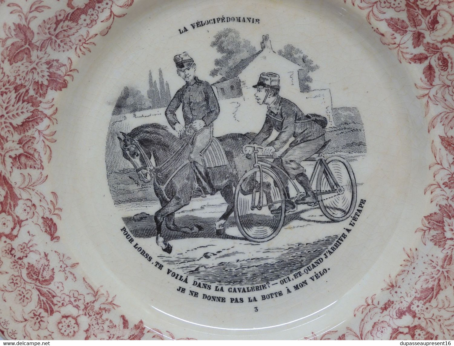 *3 ASSIETTES ANCIENNES CREIL & MONTEREAU LA VELOCIPEDOMANIE jus de Grenier   E