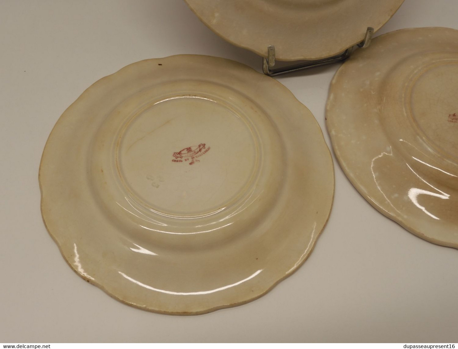 *3 ASSIETTES ANCIENNES CREIL & MONTEREAU LA VELOCIPEDOMANIE jus de Grenier   E