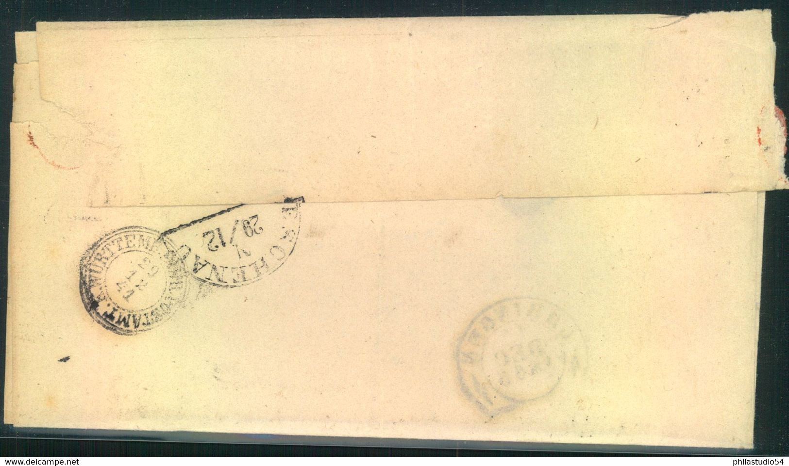 1860, Markenloser Brief Mit Steigbügelstempel „ÖGRINGEN“ - Lettres & Documents
