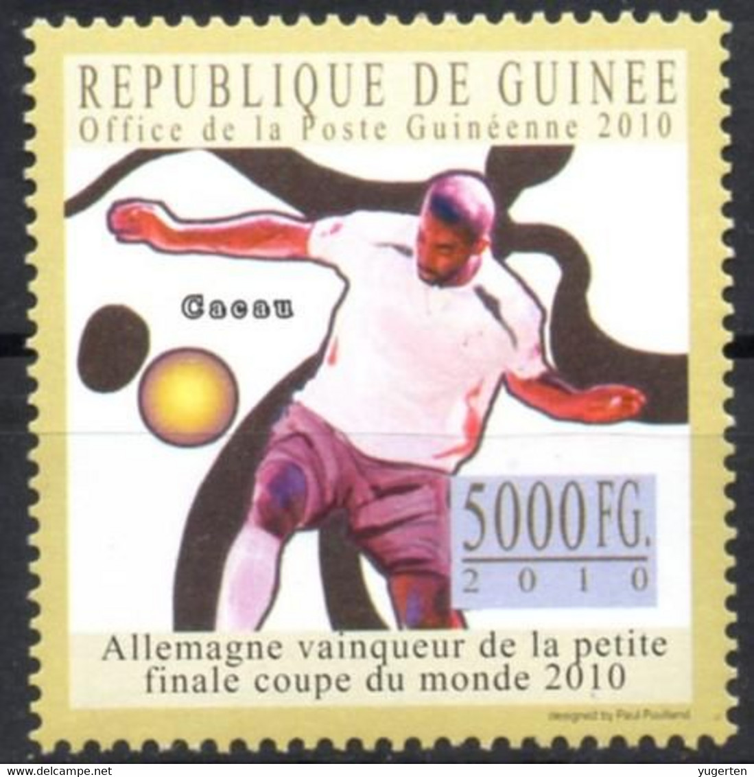 GUINEA 2010 - 1v - MNH -  Cacau - Germany - Football Fußball Fútbol Soccer Calcio Voetbal Futebol - World Cup - 2010 – South Africa