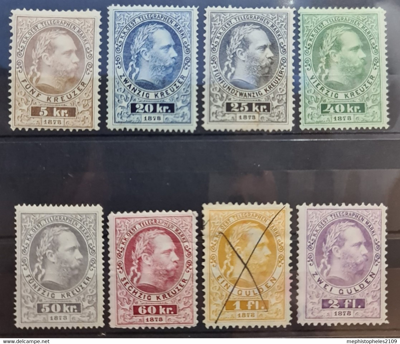 AUSTRIA 1874/75 - MNH/canceled - ANK 10-17 - Complete Set - Telegraphe Stamps - Telegraaf