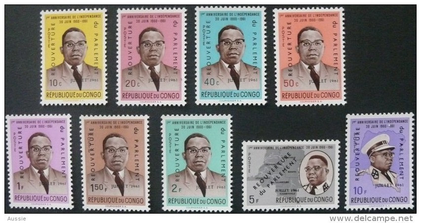 Congo 1961 OCBn° 445-453 *** MNH Cote 9 € Surchargé Opdruk - Neufs