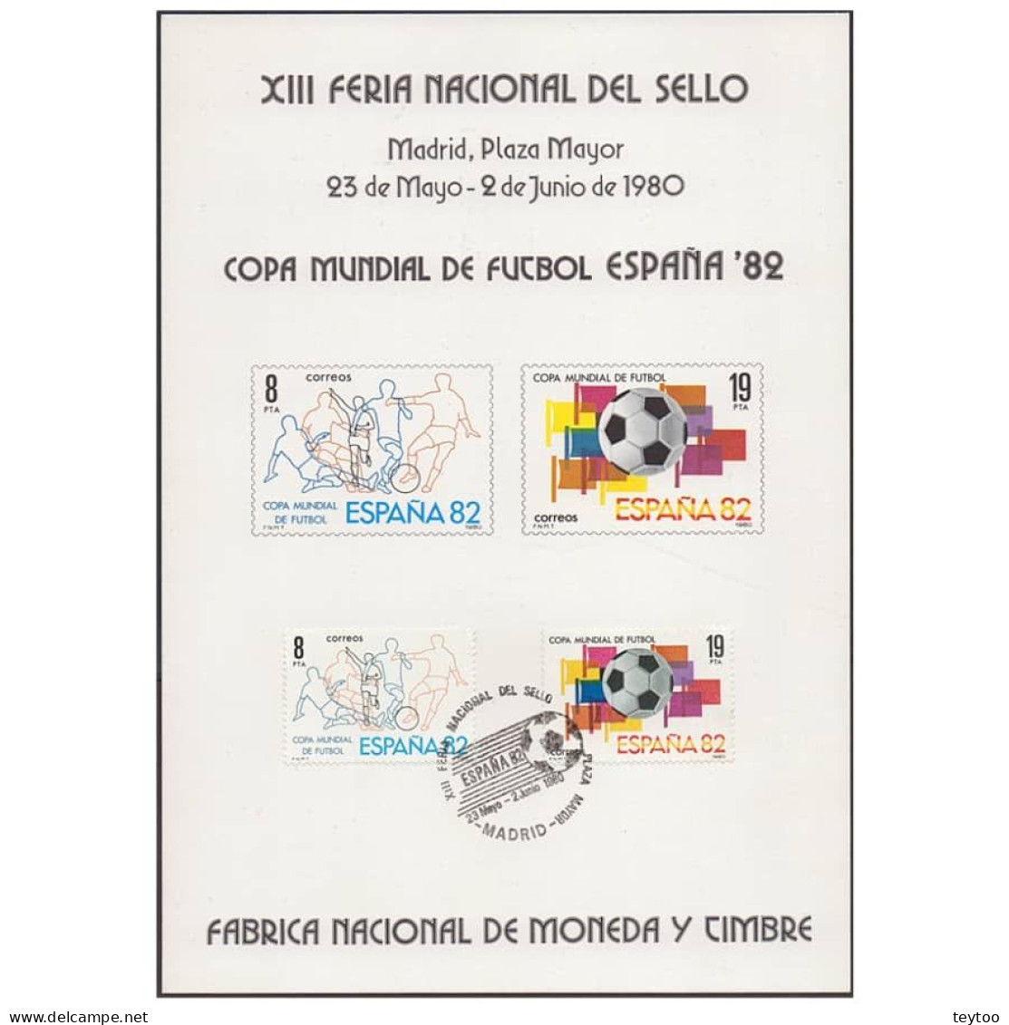 D0240# España 1980 [DF] XIII Feria Nacional Del Sello. Madrid (N) - Feuillets Souvenir