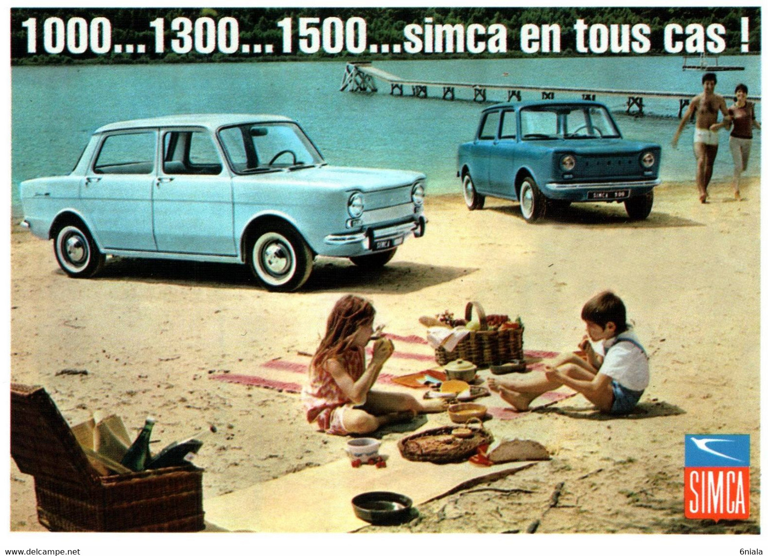 12572 SIMCA 1000 1300 1500 VOITURE Automobile Française N° 63  éditions Centenaire .  (Recto-verso) - Turismo