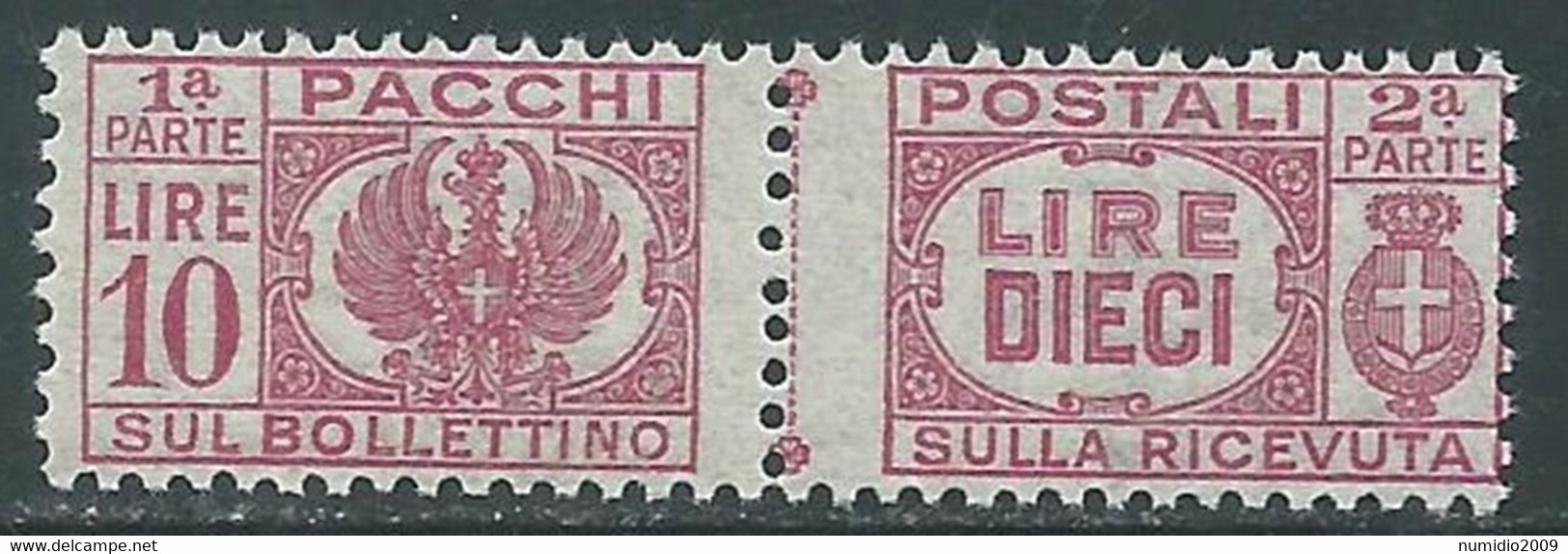 1946 LUOGOTENENZA PACCHI POSTALI 10 LIRE MNH ** - I22-6 - Colis-postaux