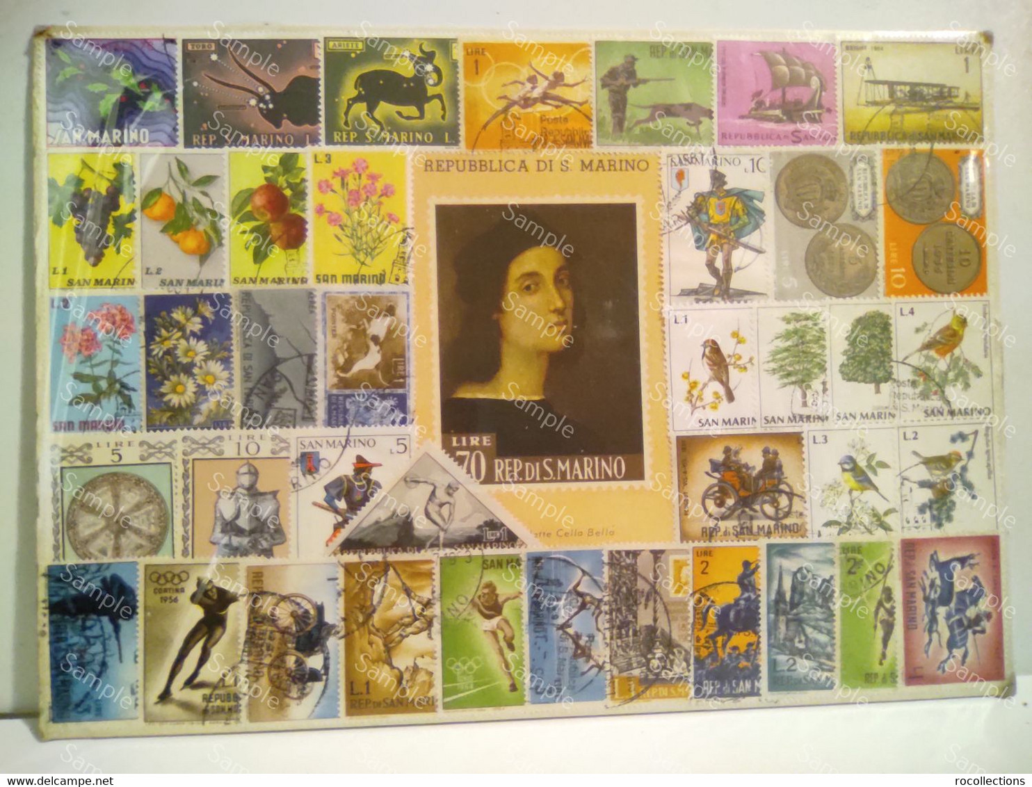 Foglio Con Vari Francobolli Stamps REPUBBLICA DI SAN MARINO - Collections, Lots & Series