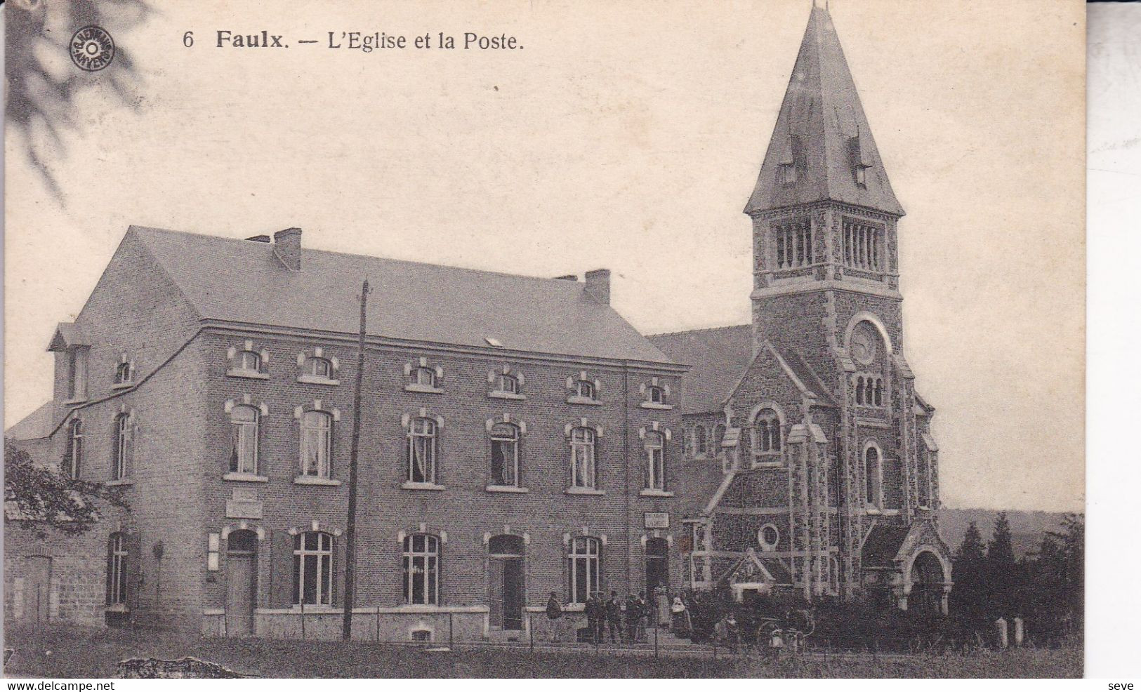FAULX église Et La Poste  Postée En 1922 - Gesves