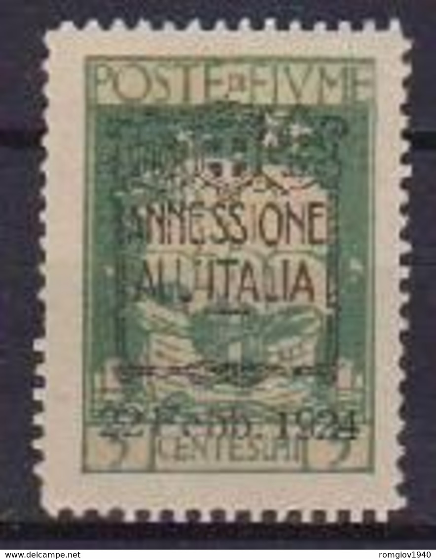 FIUME 1924 SOPRASTAMPATI "ANNESSIONE ALL'ITALIA" SASS. 214 MLH VF - Fiume & Kupa