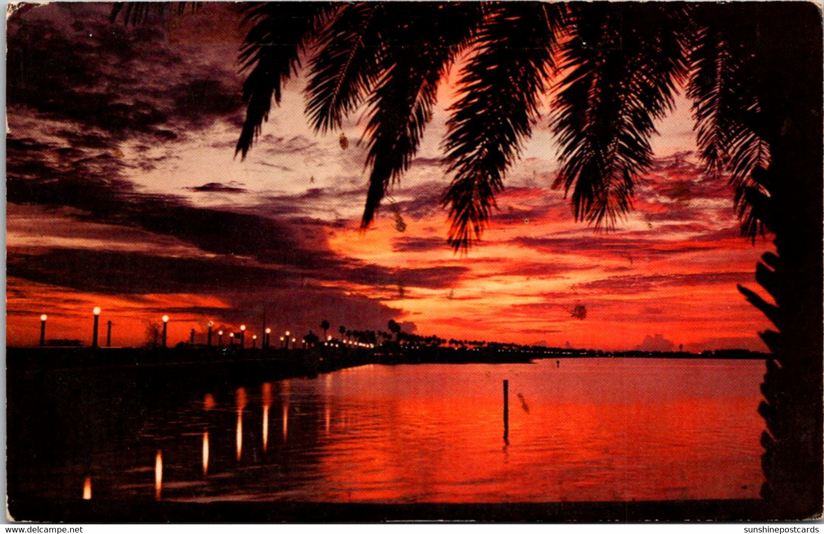 Florida Clearwater Sunset Over Clearwater Bay 1972 - Clearwater