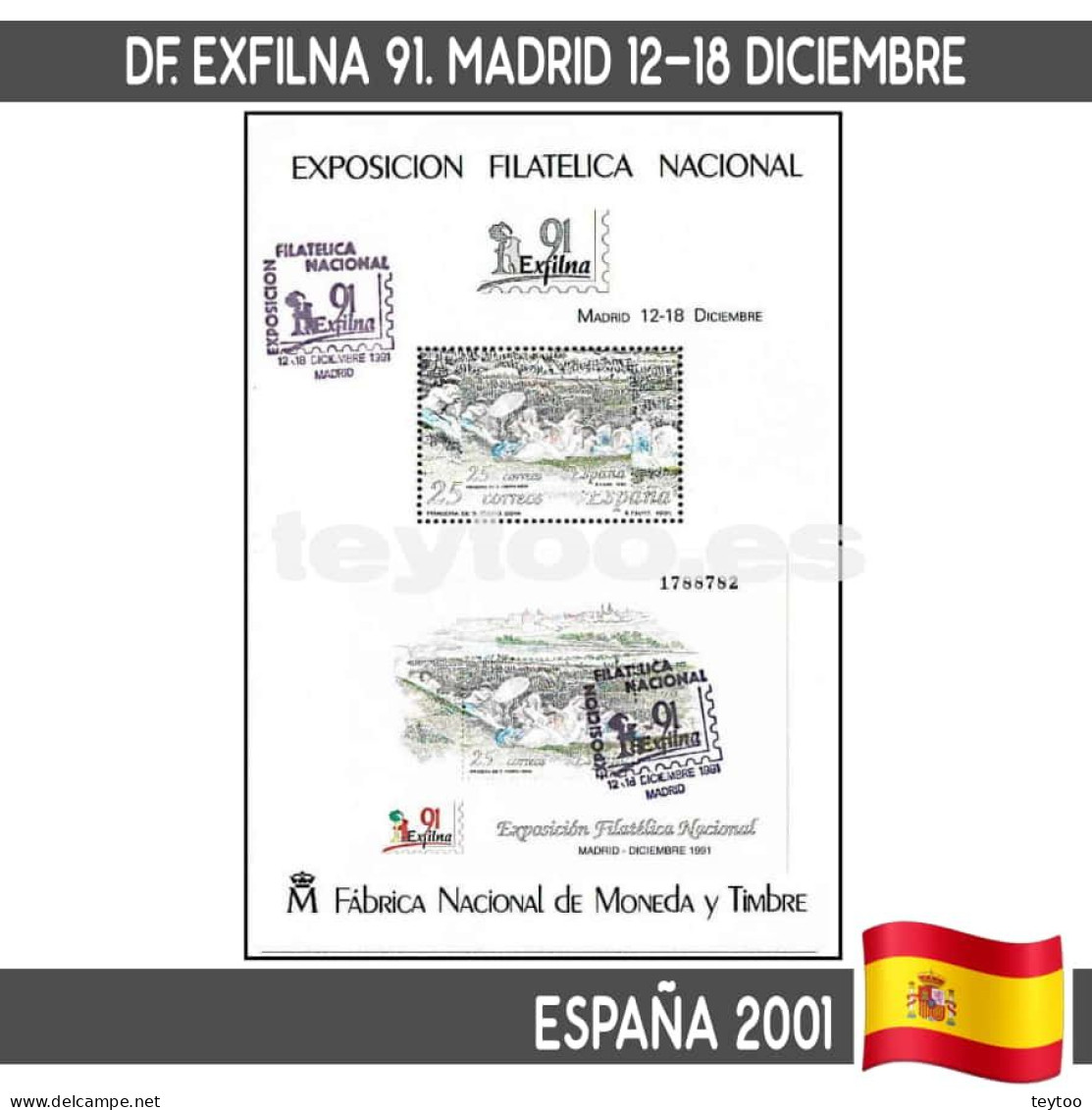 D0041# España 1991. DF Exfilna 91. Madrid (N) - Feuillets Souvenir