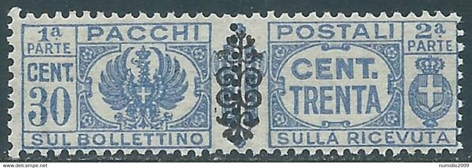 1945 LUOGOTENENZA PACCHI POSTALI 30 CENT MNH ** - RB14-8 - Paketmarken