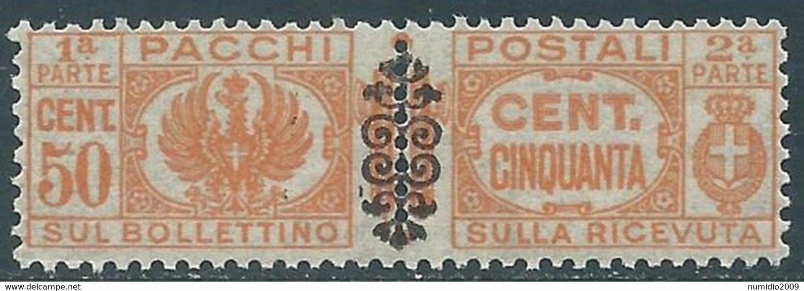 1945 LUOGOTENENZA PACCHI POSTALI 50 CENT MNH ** - RB14-2 - Postal Parcels