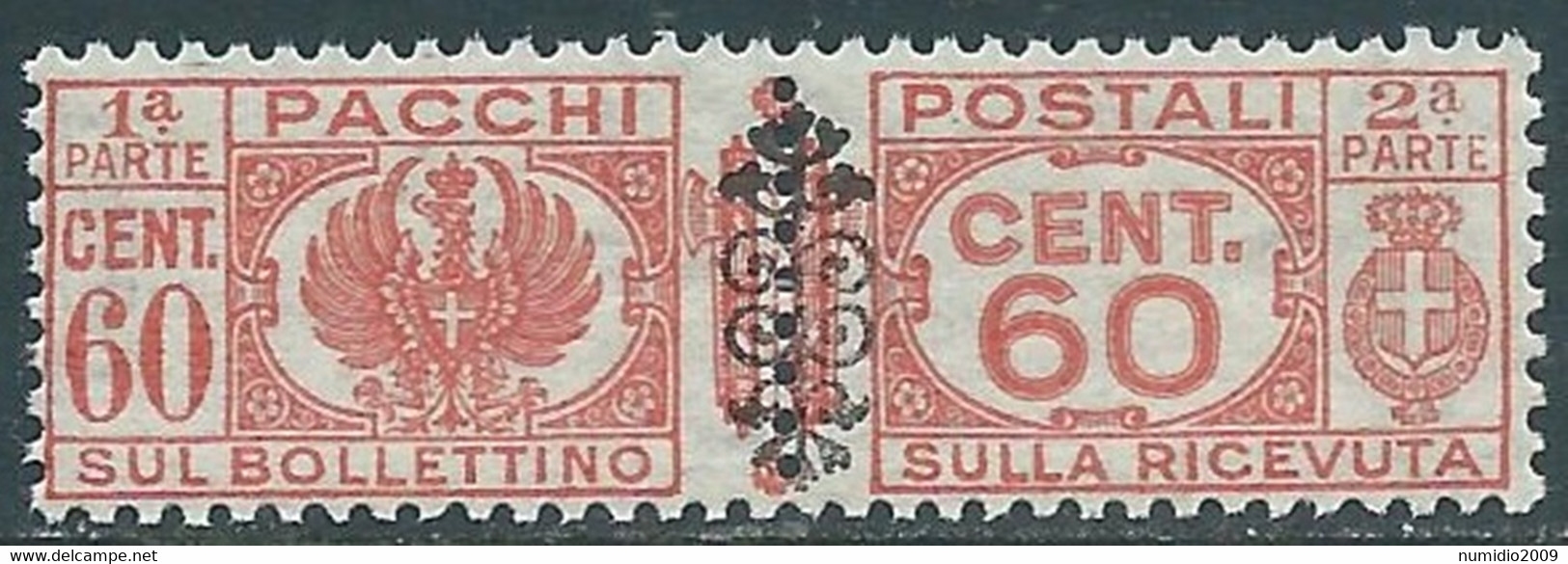 1945 LUOGOTENENZA PACCHI POSTALI 60 CENT MNH ** - RB14-4 - Postal Parcels