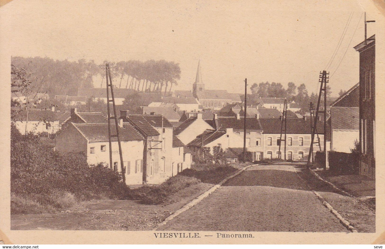 VIESVILLE Panorama Carte Postée Années '30 - Pont-à-Celles