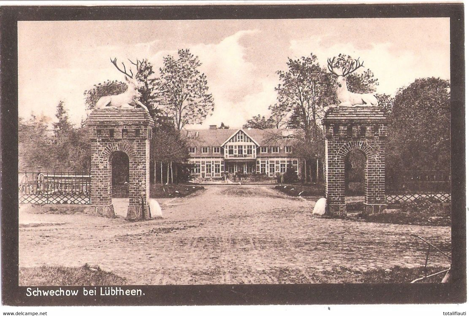 SCHWECHOW Bei Lübtheen Mecklenburg Herrenhaus Hirsch Skulptur TOP-Erhaltung Ungelaufen - Hagenow