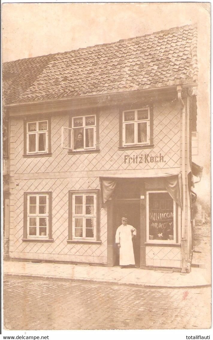 NORTHEIM Schlachterei Wurstwaren Fritz Koch Original Private Fotokarte Gelaufen 29.7.1914 - Northeim