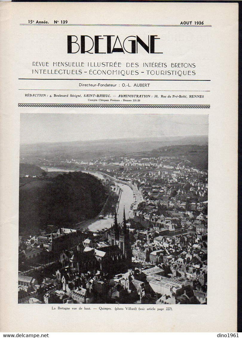 VP20.349 - SAINT - BRIEUC X RENNES 1936 - Revue Mensuelle / Bretagne / Directeur - Fondateur O,- L. AUBERT - 1900 - 1949