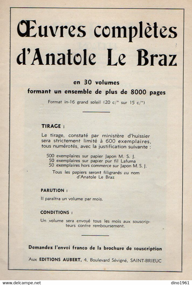 VP20.351 - SAINT - BRIEUC X RENNES 1936 - Revue Mensuelle / Bretagne / Directeur - Fondateur O,- L. AUBERT - 1900 - 1949