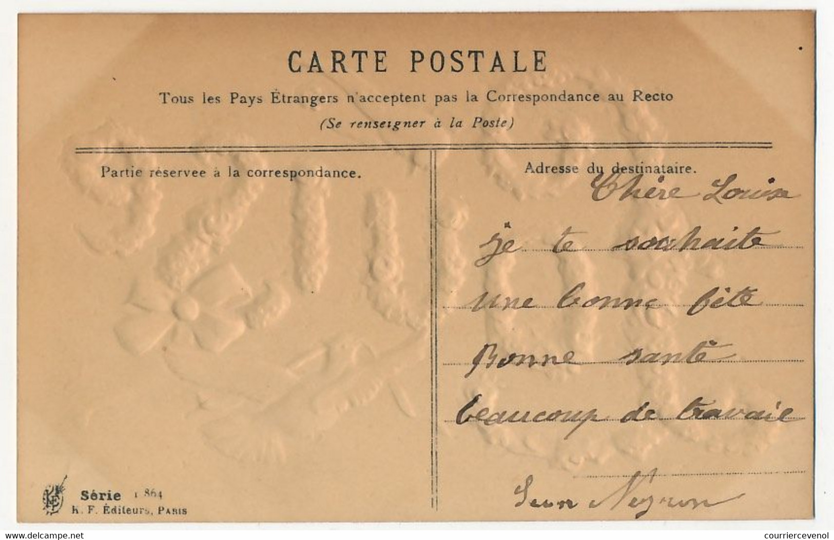 CPA - Carte Gaufrée - Prénom "LOUISE" - Prénoms