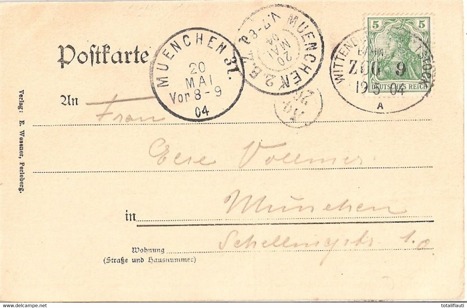 PERLEBERG Prignitz Poststraße Mit Postamt Roland Gelaufen Mit Bahnpoststempel ZUG 9 19.5.1904 - Perleberg