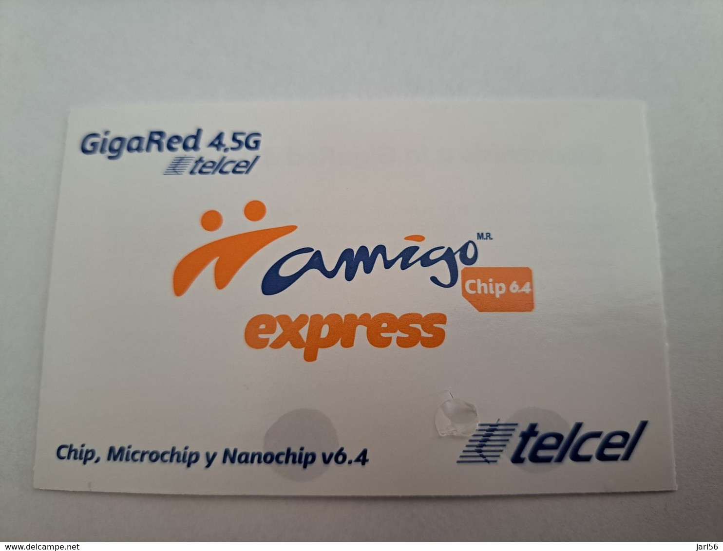 MEXICO SIMCARD /TELCEL/AMIGO/EXPRESS GIGARED 4,5 G   NEW/   MINT      ** 10737** - Mexique