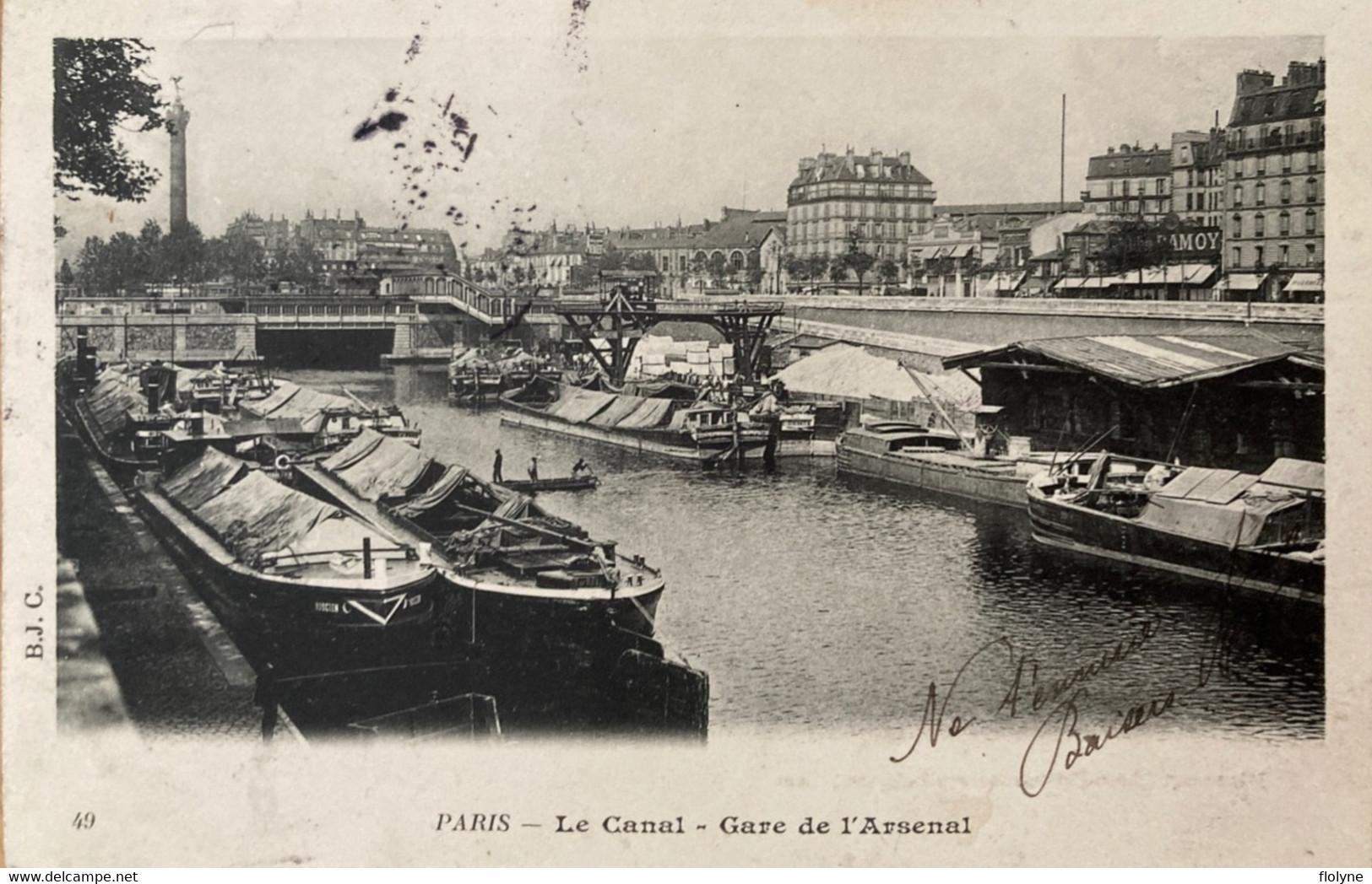 Paris - Le Canal - La Gare De L’arsenal - Péniche Batellerie - The River Seine And Its Banks