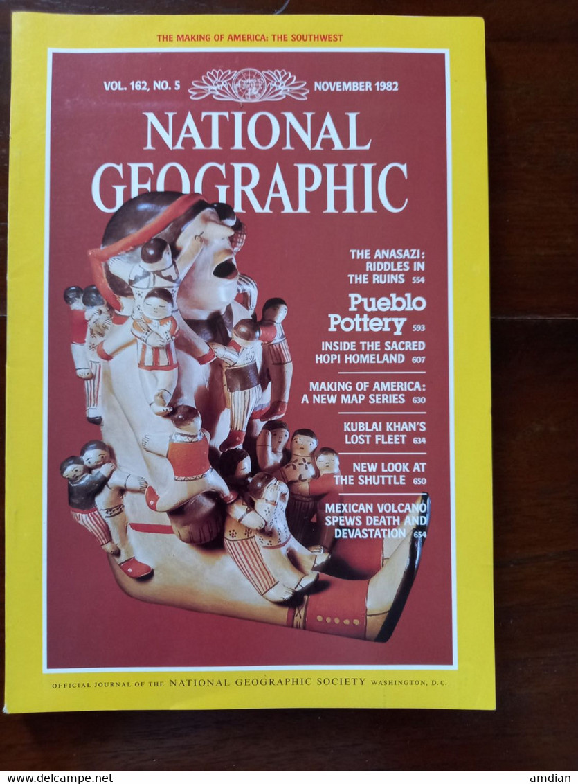 NATIONAL GEOGRAPHIC Magazine November 1982 VOL 162 No 5 - PUEBLO POTTERY - KUBLAI KHAN'S LOST FLEET - Sonstige & Ohne Zuordnung