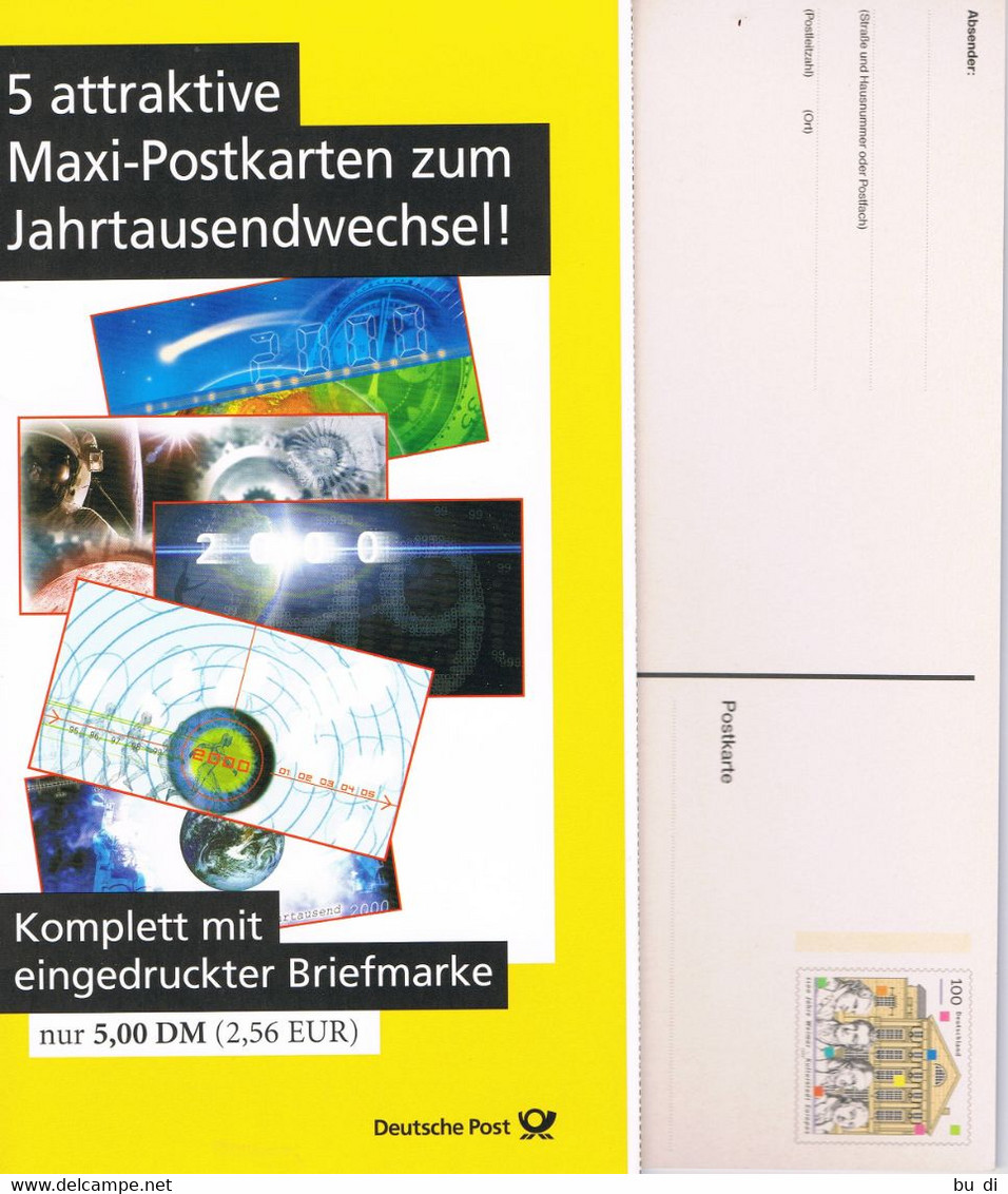 Deutschland Postkartenset Millenium 5 Karten Im Set Postfrisch - Germany - Cartes Postales Privées - Neuves