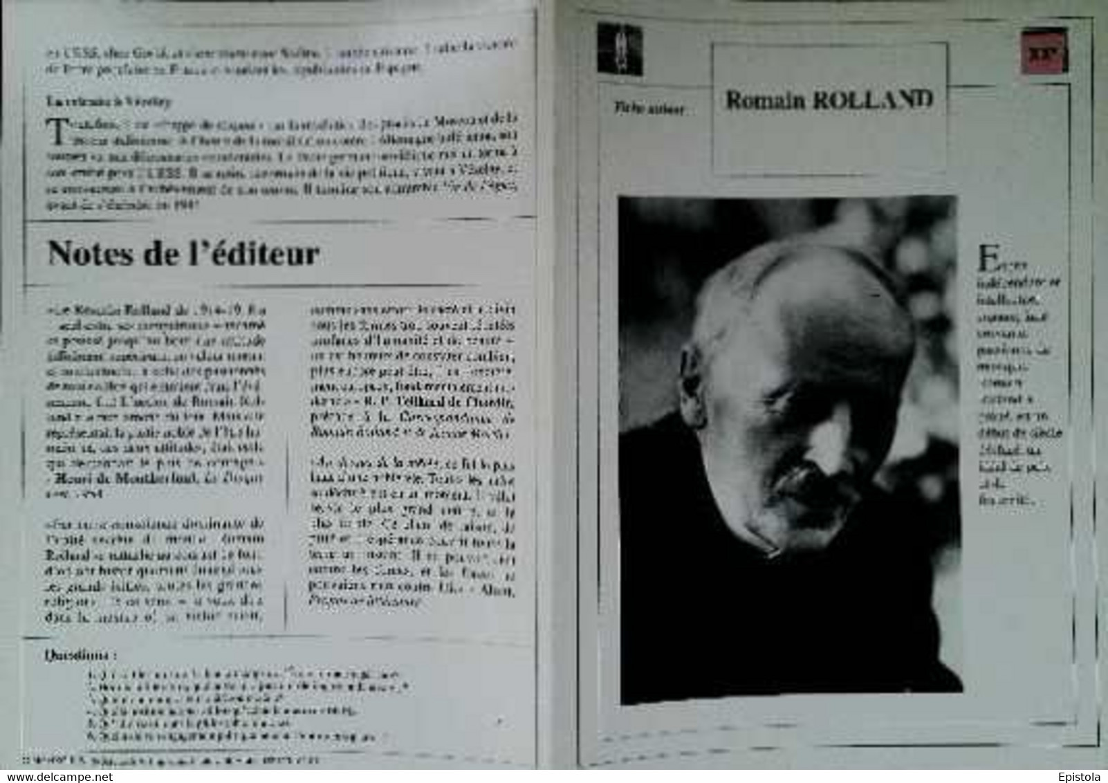 ►   Fiche   Litterature  Romain Rolland - Learning Cards