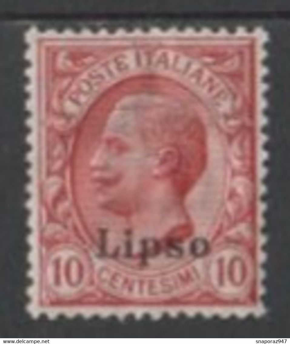 1912 Egeo (Lipso) 10c. Gomma Originale Integra MNH** - Aegean (Lipso)